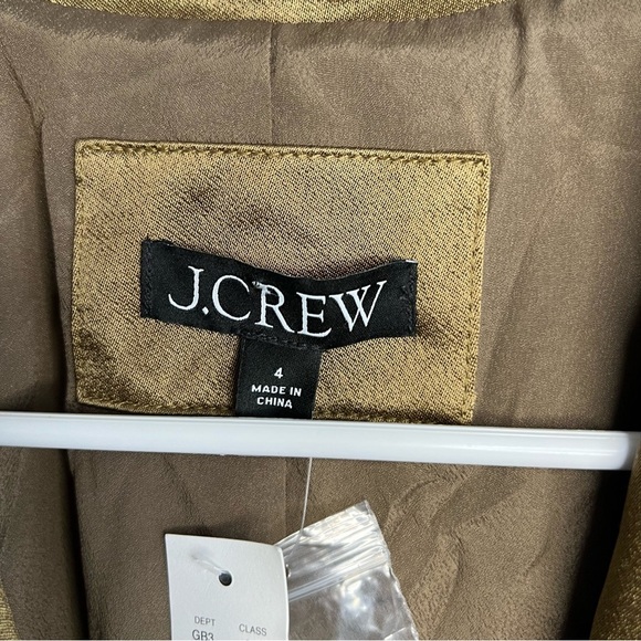 J Crew Womens Green Blazer Sz 4 Two Button  Viscose Silky Preppy Office Career - Picture 6 of 9